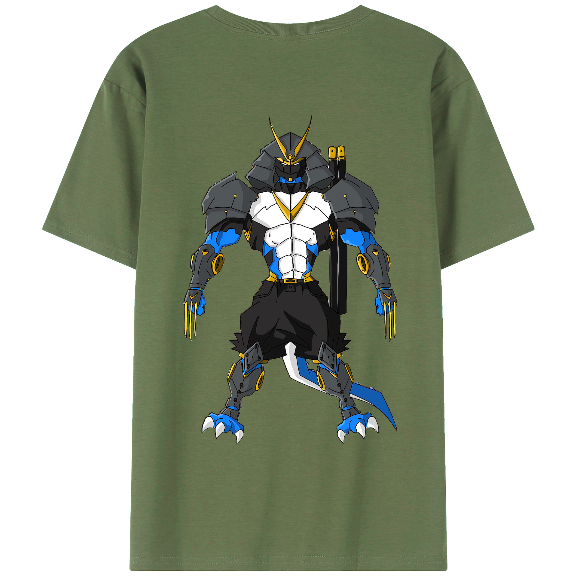 （画像用） Digimon デジタルモンスター/デジモン 綿100％ メンズ半袖Tシャツ（バックプリント） 通気性
